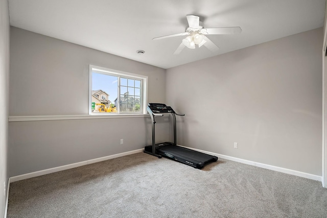 7331 Lamont Ave NE, Otsego, MN 55301 - workout area featuring carpet floors and ceiling fan