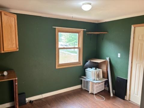 664 12th St, Windom, MN 56101 - misc room with ornamental molding, light wood-style flooring, and baseboards