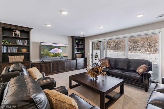 4110 Osprey Ct NE, Prior Lake, MN 55372 - living area featuring carpet flooring and recessed lighting