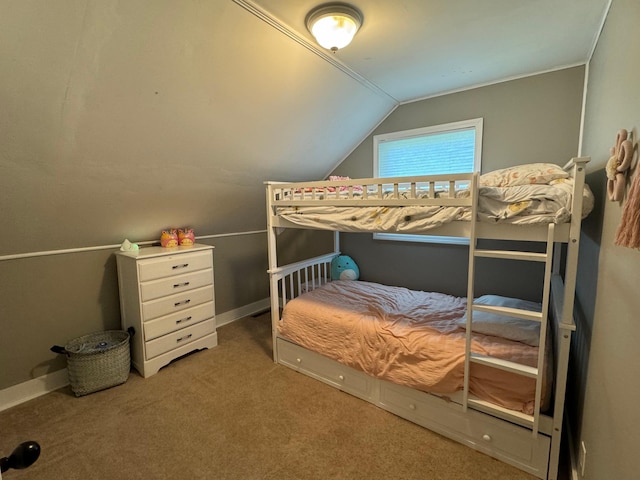 8339 71st St, West Concord, MN 55985 - carpeted bedroom featuring vaulted ceiling and baseboards