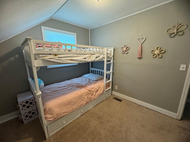 8339 71st St, West Concord, MN 55985 - bedroom with lofted ceiling, carpet flooring, and baseboards