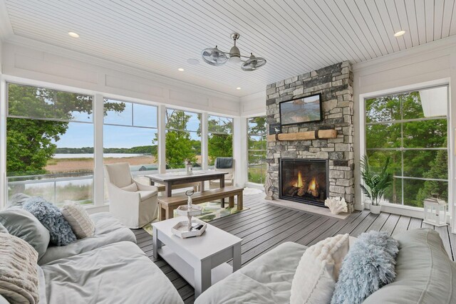 3758 Woodland Cove Pkwy, Minnetrista, MN 55331 - sunroom / solarium with a water view