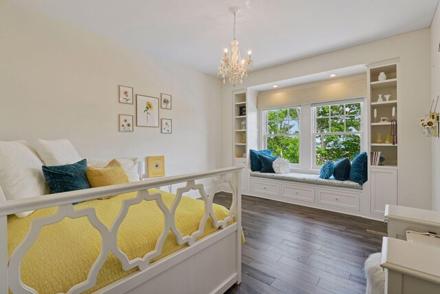3758 Woodland Cove Pkwy, Minnetrista, MN 55331 - bedroom featuring a chandelier and dark wood-type flooring