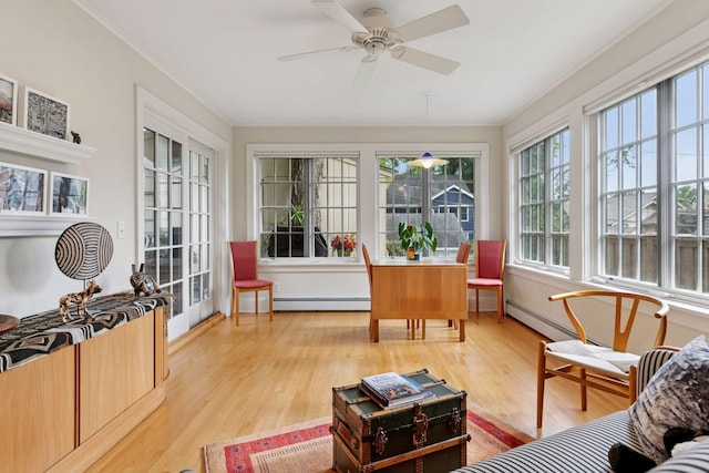 2248 Goodrich Ave, Saint Paul, MN 55105 - sunroom / solarium featuring a baseboard heating unit and french doors