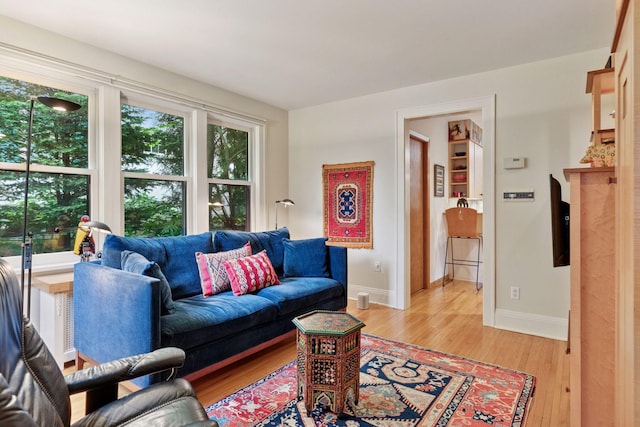 2248 Goodrich Ave, Saint Paul, MN 55105 - living room with light wood-style floors and baseboards