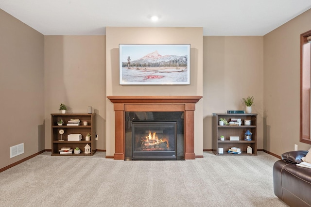4027 148th Ln NE, Ham Lake, MN 55304 - living area featuring carpet flooring and a tile fireplace