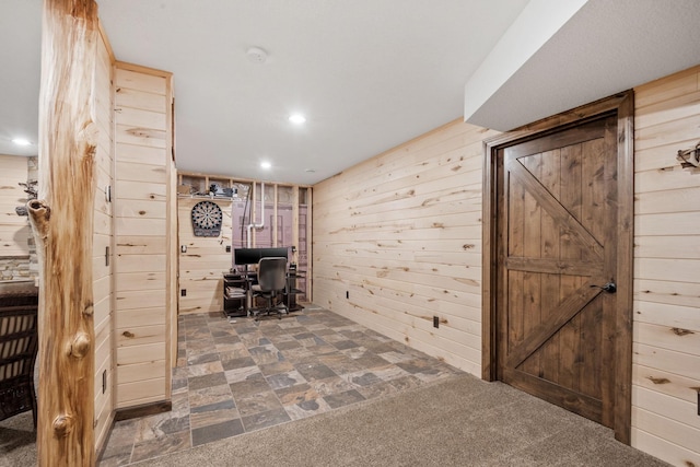 4027 148th Ln NE, Ham Lake, MN 55304 - office featuring wooden walls and recessed lighting