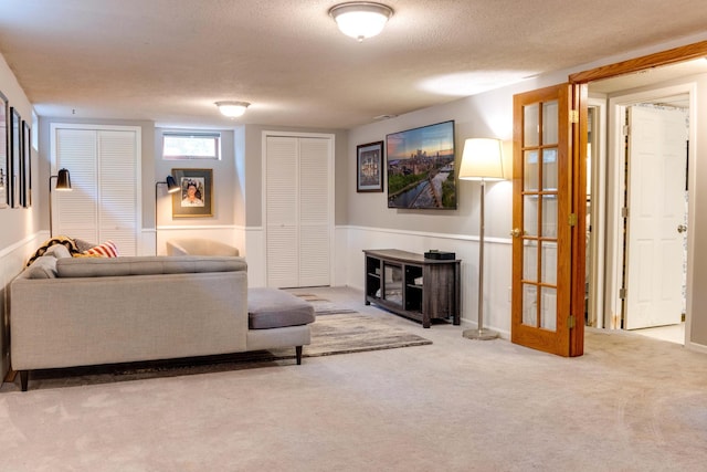 13500 190th Ave NW, Elk River, MN 55330 - living room featuring carpet floors and a textured ceiling