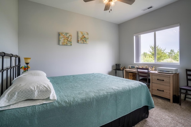 1320 Whiting Rd NW Unit 71, Bemidji, MN 56601 - bedroom featuring carpet floors, a ceiling fan, and a desk