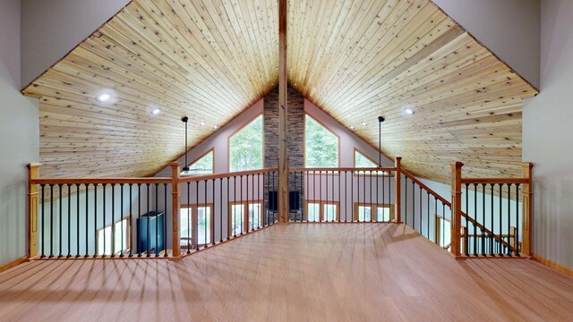 4251 Sugar Pt, Orr, MN 55771 - bonus room with wood finished floors, lofted ceiling, and wooden ceiling