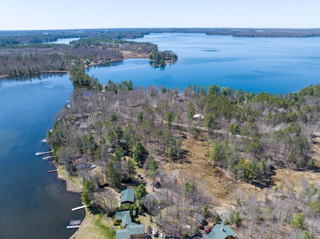 10151 Sandy Beach Rd, Round Lake Twp, WI 54843 - aerial overview of property's location with a large body of water