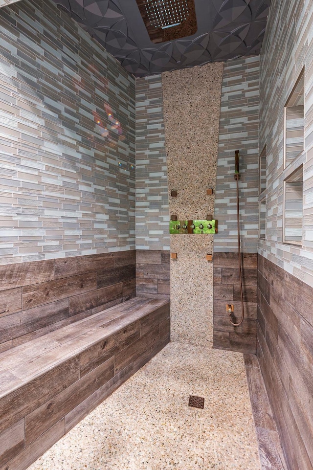 2207 Barron Polk St, Comstock, WI 54826 - full bathroom with tiled shower and tile walls