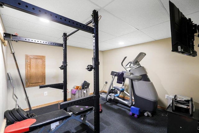 5630 Oak View Ct, Savage, MN 55378 - exercise area with a drop ceiling