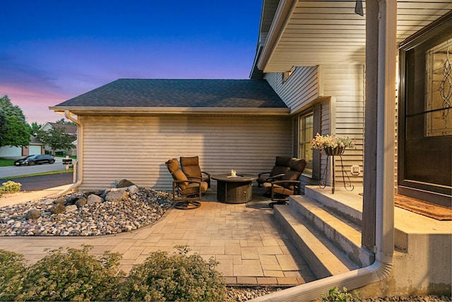 5630 Oak View Ct, Savage, MN 55378 - view of patio featuring an outdoor fire pit