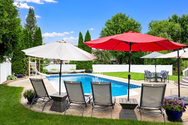 5630 Oak View Ct, Savage, MN 55378 - view of pool featuring a water slide, a fenced backyard, and a patio