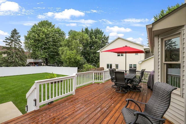 5630 Oak View Ct, Savage, MN 55378 - wooden terrace with outdoor dining space