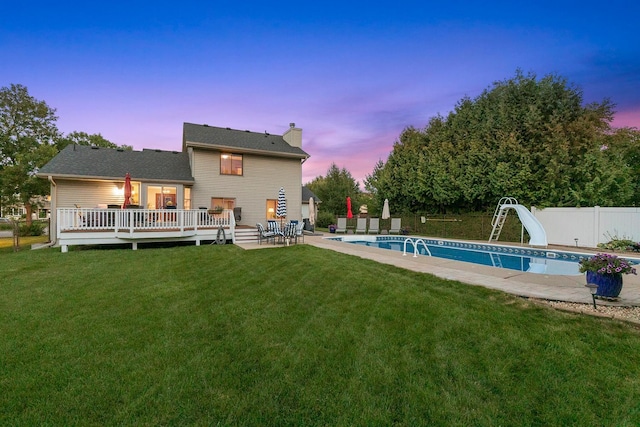 5630 Oak View Ct, Savage, MN 55378 - back of property featuring a chimney, a deck, and a patio area
