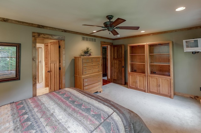 31839 Cree Bay Cir, Pelican Twp, MN 56472 - carpeted bedroom featuring recessed lighting and a ceiling fan