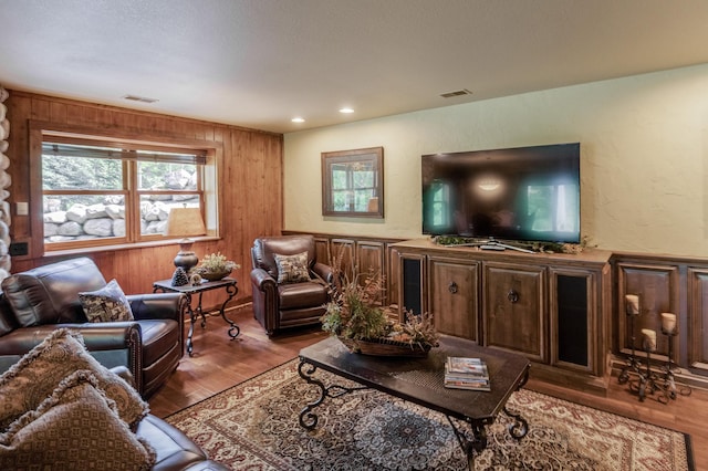 31839 Cree Bay Cir, Pelican Twp, MN 56472 - living area with wooden walls and wood finished floors