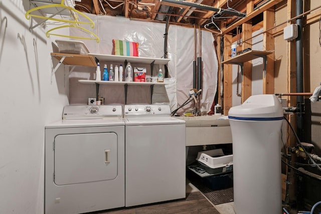 3228 Spruce Trl SW, Prior Lake, MN 55372 - washroom featuring independent washer and dryer and wood finished floors