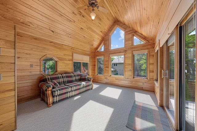 6031 232nd St W, Faribault, MN 55021 - sunroom / solarium featuring healthy amount of natural light, ceiling fan, and vaulted ceiling
