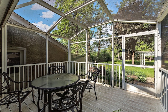 6379 Hodgson Rd, Lino Lakes, MN 55014 - sunroom / solarium with outdoor dining area