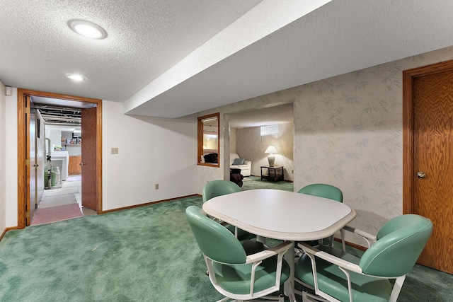 6379 Hodgson Rd, Lino Lakes, MN 55014 - dining room featuring a textured ceiling and carpet flooring