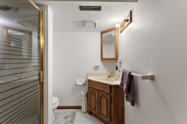 6379 Hodgson Rd, Lino Lakes, MN 55014 - full bath featuring vanity, a shower stall, and a textured ceiling