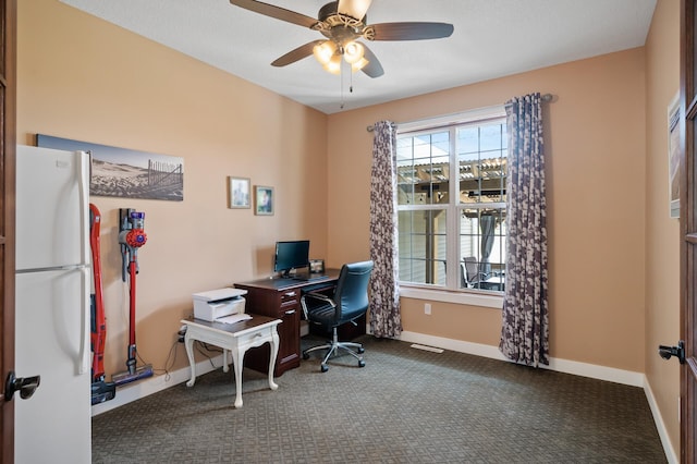 25455 145th St NW, Zimmerman, MN 55398 - carpeted office space with baseboards and a ceiling fan