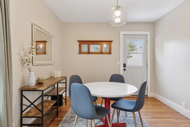 7417 Colfax Ave S, Richfield, MN 55423 - dining room with light wood-style floors and baseboards