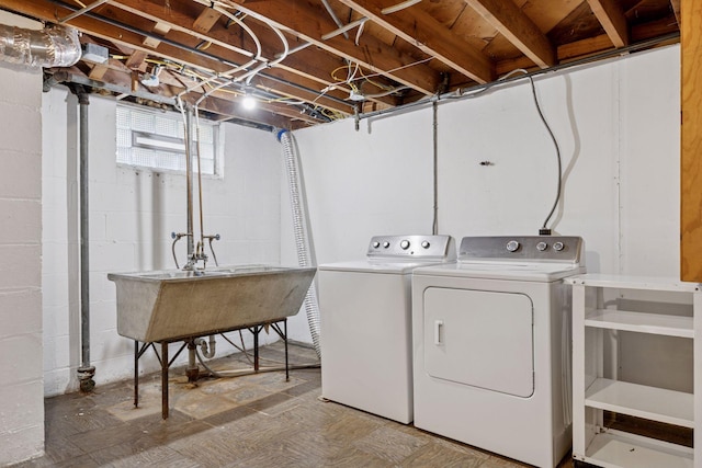 7417 Colfax Ave S, Richfield, MN 55423 - laundry room with washer and clothes dryer and tile patterned floors