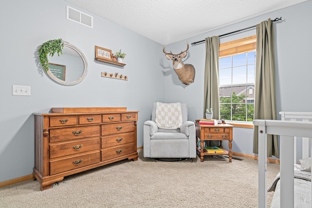 3537 Cherry Ln Unit C, Woodbury, MN 55129 - bedroom featuring light carpet, a crib, and a textured ceiling
