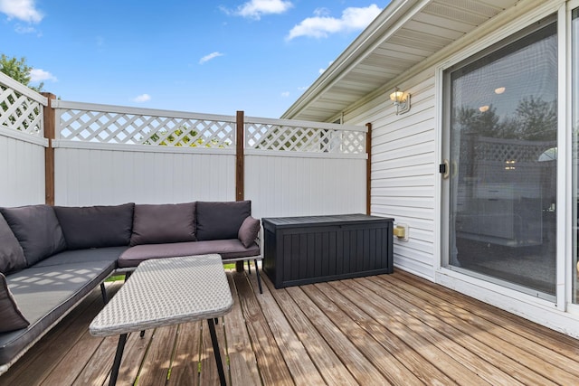 104 Bison Ct, Buffalo, MN 55313 - wooden deck with outdoor lounge area