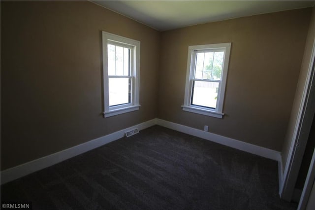 132 4th Ave N, Waite Park, MN 56387 - unfurnished room featuring healthy amount of natural light, dark colored carpet, and baseboards