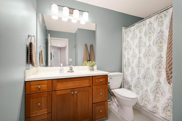 11275 Preswick Blvd, Eden Prairie, MN 55344 - bathroom with vanity, toilet, and a shower with shower curtain