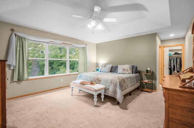 10426 Hidden Oaks Ln N, Champlin, MN 55316 - bedroom featuring carpet, a ceiling fan, a walk in closet, a closet, and recessed lighting