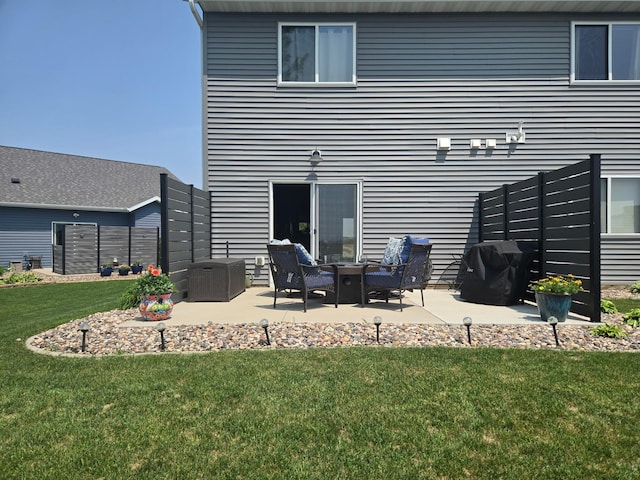 924 3rd Ave SE, Hayfield, MN 55940 - rear view of house featuring a patio and a yard