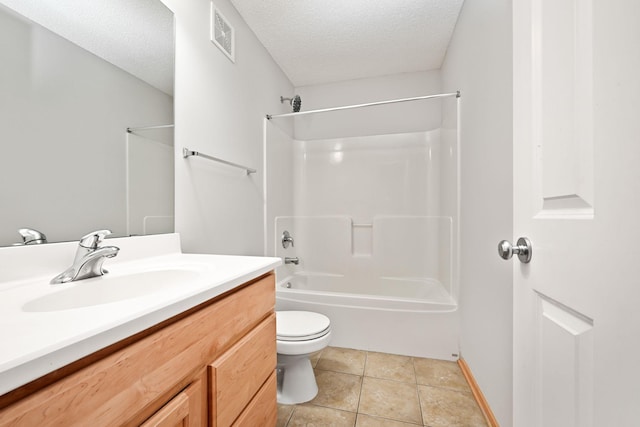 8280 Labont Way, Eden Prairie, MN 55344 - full bath with toilet, vanity, a textured ceiling, bathtub / shower combination, and tile patterned floors