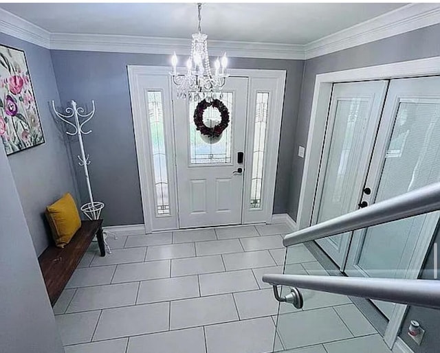 2120 Walden Blvd NW, Oak Grove, MN 55011 - tiled foyer featuring a chandelier and baseboards