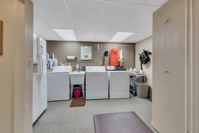 14789 Fireside Cir, Cold Spring, MN 56320 - washroom featuring independent washer and dryer and carpet
