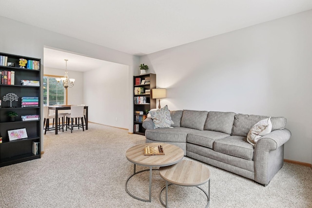 2097 138th St W, Rosemount, MN 55068 - carpeted living area featuring a chandelier and baseboards
