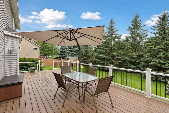 2097 138th St W, Rosemount, MN 55068 - deck with outdoor dining area and a yard