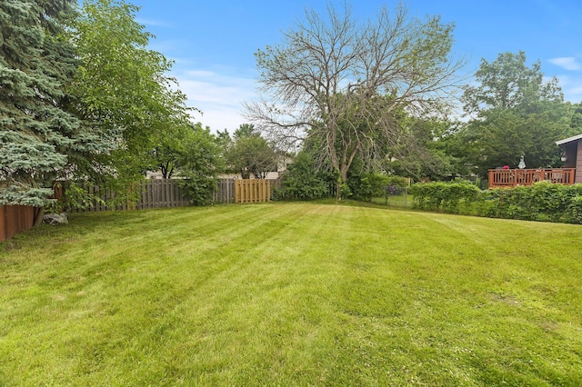 6716 83rd Ave N, Brooklyn Park, MN 55445 - view of yard featuring a wooden deck