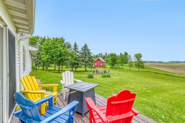 1782 225th St N, Hawley, MN 56549 - deck featuring a yard and a fire pit