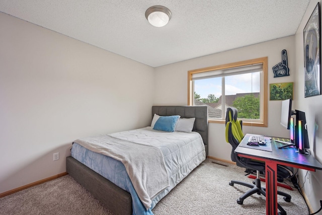 19470 Zumbro Ct NW, Elk River, MN 55330 - bedroom with carpet floors, baseboards, a desk, and a textured ceiling