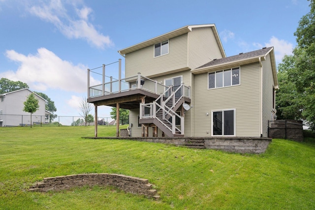 19470 Zumbro Ct NW, Elk River, MN 55330 - back of house featuring a deck and stairs