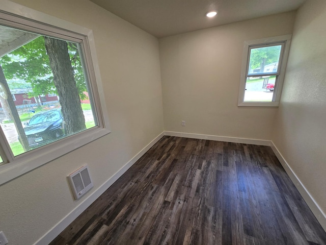 29501 Maplewood Rd Horseshoe, Unit Horseshoe, Callaway, MN 56521 - unfurnished room featuring dark wood-type flooring and recessed lighting