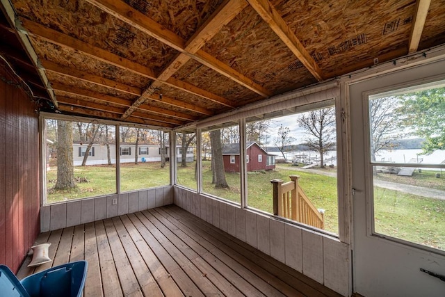 29501 Maplewood Rd Horseshoe, Unit Horseshoe, Callaway, MN 56521 - unfurnished sunroom featuring healthy amount of natural light