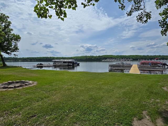 29501 Maplewood Rd Horseshoe, Unit Horseshoe, Callaway, MN 56521 - dock with a yard and a water view