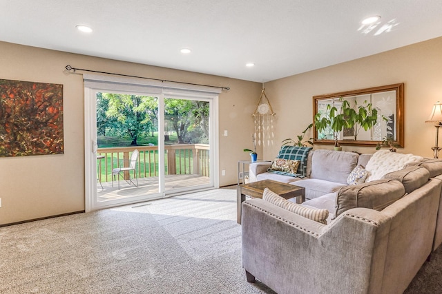 8563 72nd St S, Cottage Grove, MN 55016 - living room with carpet floors, recessed lighting, and baseboards